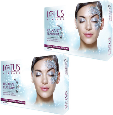 LOTUS HERBALS Herbals RADIANT PLATINUM Cellular Anti-Ageing 1 FACIAL KIT(2 x 37 g)