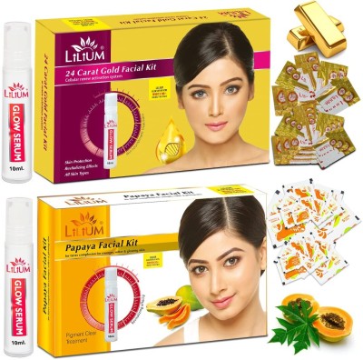 LILIUM Gold & Papaya Facial Kit For Cellular Renew Activation System(2 x 60 g)