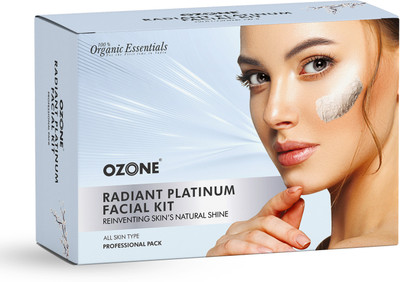 OZONE Radiant Platinum Facial Kit | Radiant, Youthful Skin | 6 Easy Steps | Single Use(75 g)
