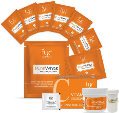 FYC PROFESSIONAL Pure White Vitamin C Facial Kit 95g, Bleach Cream Combo 31g(126 g)