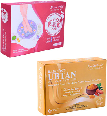 Mexico herbs GLOP-POP & UBTAN FACIAL KIT FOR WOMEN ANTI AGEING HYDRA GLOW O3 WHITING(2 x 60 g)