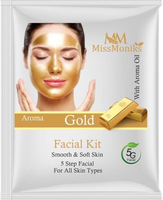 MISSMONIKS Combo of 5 gold facial kit(5 x 12 g)