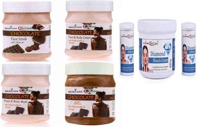 BEAUCODE BioCare Chocolate Facial Kit 250ml with Diamond Bleach Cream 300ml(5 x 260 ml)