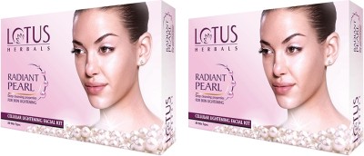 LOTUS HERBALS RADIANT PEARL CELLUAR LIGHTENING SALON FACIAL KIT(2 x 37 g)