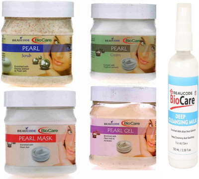 BEAUCODE BioCare Pearl Facial Kit 250 ml Each With Deep Cleansing Milk 100ml||(5 x 220 ml)