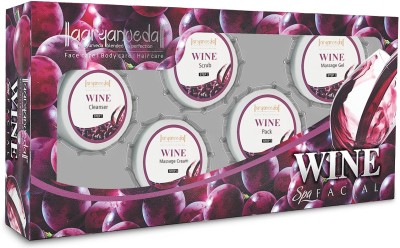 Aaryanveda Wine Facial Spa Kit For Reduce Wrinkle, Glowing & Brighter Skin With Grapefruit(5 x 42 g)