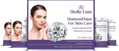 Vedic Line Diamond Tejas Monodose Facial Kit, Helps To Reduce Dullness, Signs of Ageing,(4 x 49 ml)