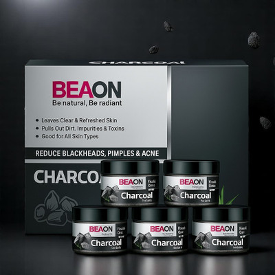 Beaon Charcoal Facial Kit for Glowing Skin, Clear Complexion & Detox Finish(250 g)