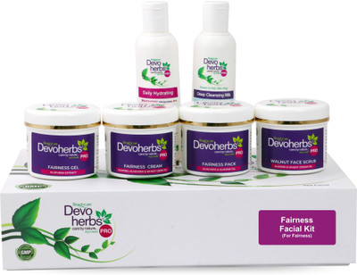 Devoherbs Fairnesss Facial Kit For Fairnesss | Face Pack For Women & Men(100gm each)(600 g)