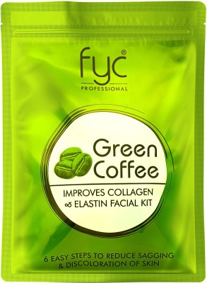 FYC PROFESSIONAL Green Coffee Improves Collagen and Elastin PouchFacial Kit, 55gm,(55 g)