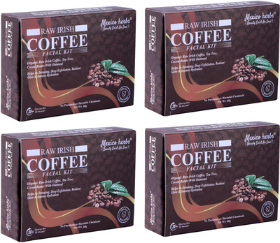 Mexico herbs COFFEE FACIAL FOR WOMEN PACK OF 4 O3 WHITENING HYDRA KOREAN SKIN(4 x 60 g)