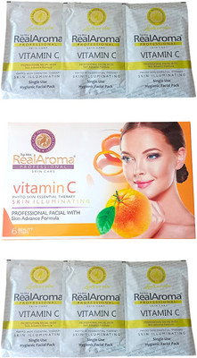 TOPMAX REAL AROMA VITAMIN-C FACIAL 6 HYGENIC FACIAL IN 1 PACK IN 1(400 g)