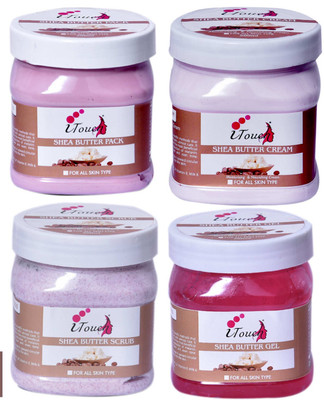 I TOUCH Herbal SheaButter Scrub + Cream + Pack + Gel 500 ml x 4(4 x 500 ml)