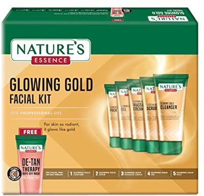 Nature's ESSENCE Glowing Gold Facial Kit, White, 600 g(600 g)