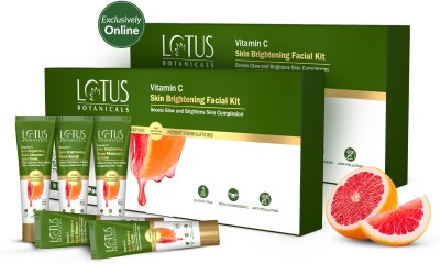 Lotus Botanicals Vitamin C Skin Brightening 5 Step Facial Kit |Brightens Skin Complexion(2 x 44 g)