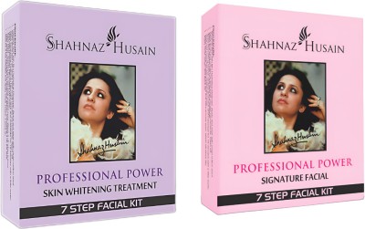 Shahnaz Husain Professional Power Signature And Skin Whitening Treatment 7 Steps Facial Kit(2 x 63 g)