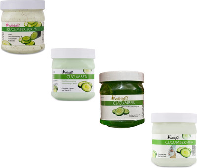 feelhigh Cucumber Facial Kit For All type of Skin Solution For Man and Woman(4 x 500 ml)