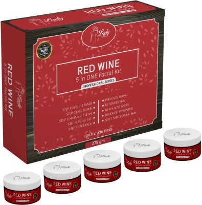 Blu lady Red Wine 5 in 1Facial Kit(5 x 55 g)