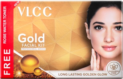 VLCC Gold Facial Kit with FREE Rose Water Toner - 100 ml(6 x 50 g)