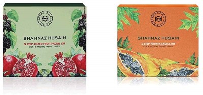 Shahnaz Husain 5 Step (Papaya + Mix Fruit) Facial Kit (Pack Of 2)(2 x 50)