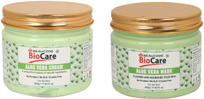 BEAUCODE BioCare Aloe Vera Facial Kit Mask and Cream(2 x 500 ml)