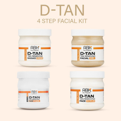 ABH D Tan Kit Salon Pro Tan Removal Set Massage Cream Face Scrub Gel & Face Pack(4 x 200 g)