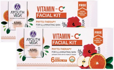 Ayouthveda Vitamin C Six Steps Facial Kit For Oil Free, Glowing & Healthy Skin(2 x 115 g)