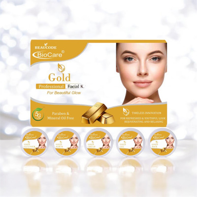 BEAUCODE BioCare Gold Facial Kit , Bright & Glowing Skin(5 x 120 g)