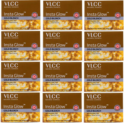 VLCC Insta Glow Gold Bleach with Colloidal Glow For Glowing Fairness 30x12(12 x 30 g)