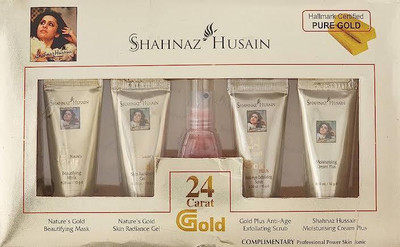 Shahnaz Husain Shahnaz Hussain 24 Golden Glow Gold Plus Facial Kit-(5 x 24 g)