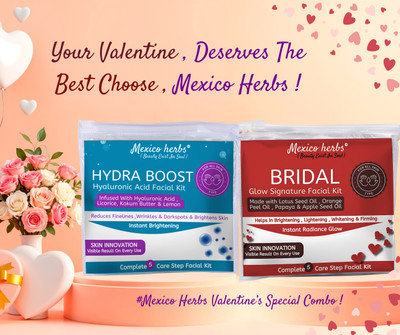 Mexico herbs Hydra Boost & Bridal Facial Kit for Deep Cleansing, Bright & Radiant Complexion(2 x 30 g)