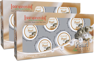 Aaryanveda Pearl Facial Kit With Walnut Extract To Improves Skin Complexion(2 x 210 g)