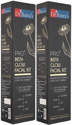 Dr Batra's PRO+ Insta Glow Facial Kit Enriched With Echinacea Extract And Vitamin B3 - 250 gm (Pack of 2)(5 x 100 g)