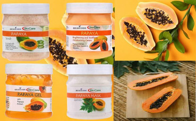 BEAUCODE BioCare Papaya Facial Kit Cream-Mask-Gel-Scrub(4 x 250 ml)