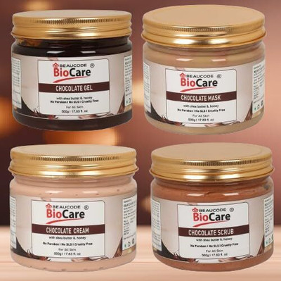 BEAUCODE BioCare Chocolate Scrub-Cream Mask-Gel 500Gm(4 x 500 ml)