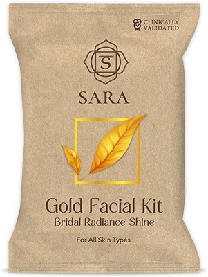 SARA SOUL OF BEAUTY Gold Facial Kit With 6 Easy Step For Natural Golden Glow & Radiant Skin(43 g)