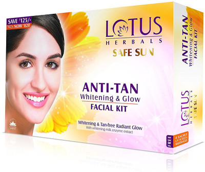 LOTUS Herbals SAFE SUN Anti-Tan Whitening & Glow Facial Kit(40 g)