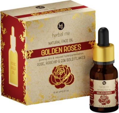 Herbal Me Golden Roses - Natural Face Oil with 23K Gold, Rose & Rosehip Oil(15 ml)