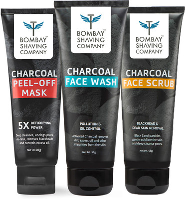 BOMBAY SHAVING COMPANY 3-in-1 Activated Charcoal Facial Kit(3 x 50 g)