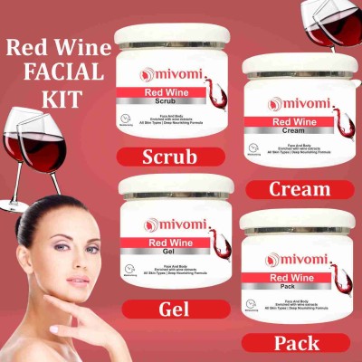 MIVOMI Red Wine Facial Kit 1000 gm(4 x 250 g)