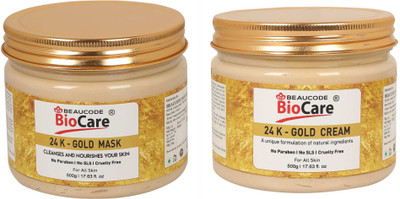 BEAUCODE BioCare 24K-Gold Facial Kit Cream-Mask For Women & Men For All Skin Types(2 x 500 ml)