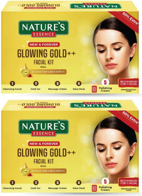 Nature's Essence GLOWING GOLD ++ NENO FACIAL KIT 40G EACH PACK OF 2(2 x 40 g)