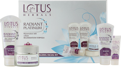 LOTUS HERBALS Radiant Platinum Cellular Anti-Ageing Facial Kit(4)