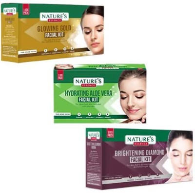 Nature's Essence GOLD+ DIAMOND+ ALOE VERA FACIAL KIT 20GMX3 (300MRP)(3 x 20 g)