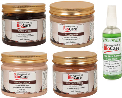 BEAUCODE BioCare Chocolate Facial kit 500g With Aloevera Face Wash 100ml(5 x 420 ml)