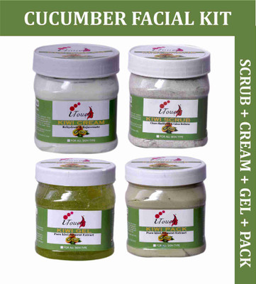 I TOUCH Herbal Kiwi Facial Kit - Scrub + Cream + Pack + Gel 500 ml x 4(4 x 500 ml)