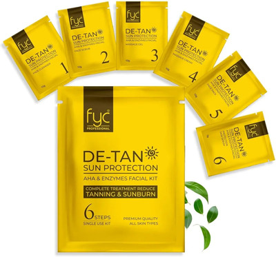 FYC De-Tan Sun Protection Facial Kit – 6 Step AHA & Enzymes Facial(100 g)