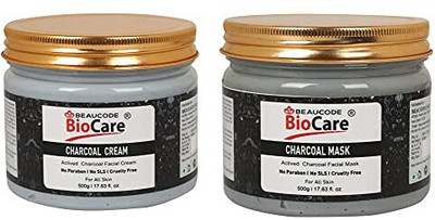 BEAUCODE BioCare Charcoal Facial kit Mask-Cream 500ml (2 Set)(2 x 250 ml)
