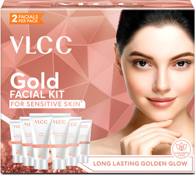VLCC Gold Facial Kit for Sensitive Skin | No Alcohol & Paraben(60 g)