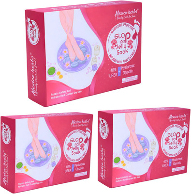 Mexico herbs GLOP-POP PEDICURE MENICURE PACK OF 3 Hand & Foot kit brightens the skin.(3 x 60 g)